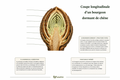 Coupe longitudinale d'un bourgeon dormant de chêne - document à légender 2